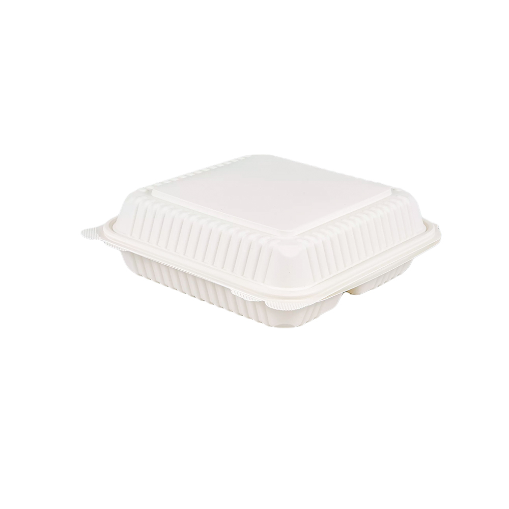White Japanese Traditional Plastic Cornstarch Lunch Bento Box
