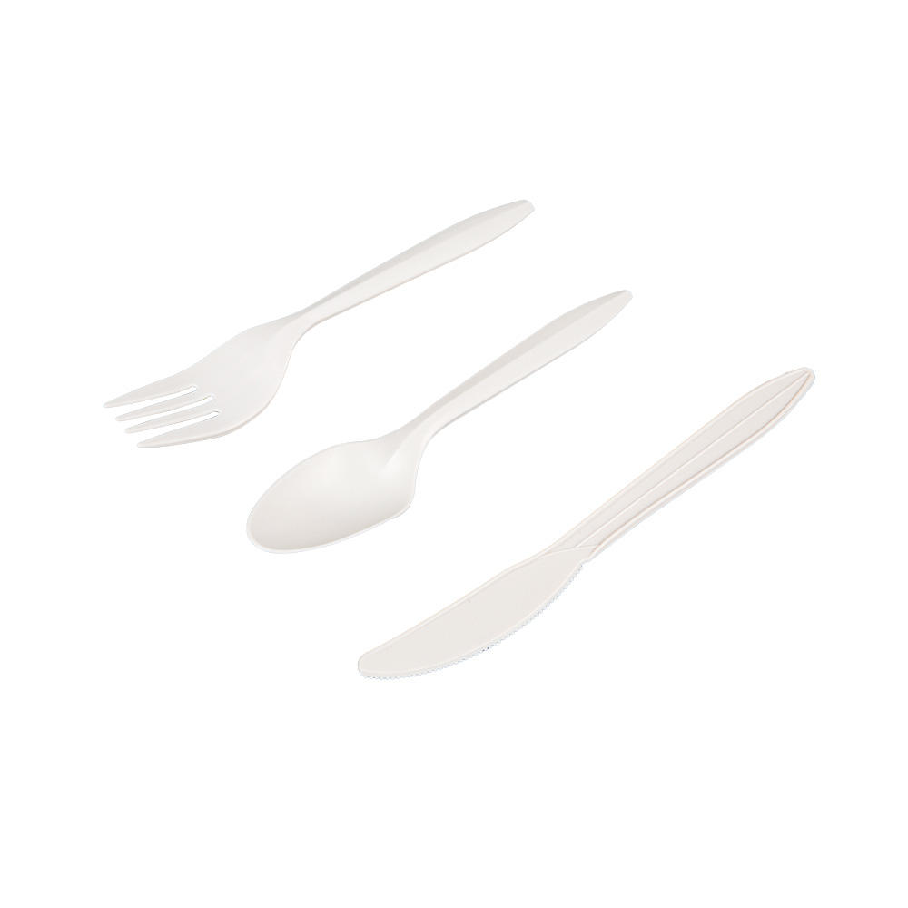 6" Disposable Biodegradable Eco-friendly Cornstarch Cutlery Fork/Knife/Spoon 