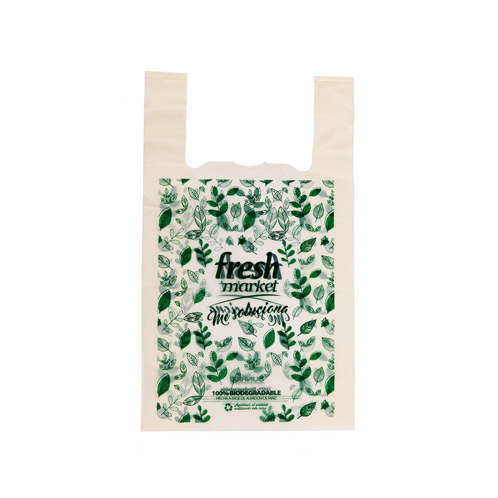 Eco Friendly Compostable Grocery Pla Plastic Biodegradable T-shirt bag Biodegradable Carry Bag