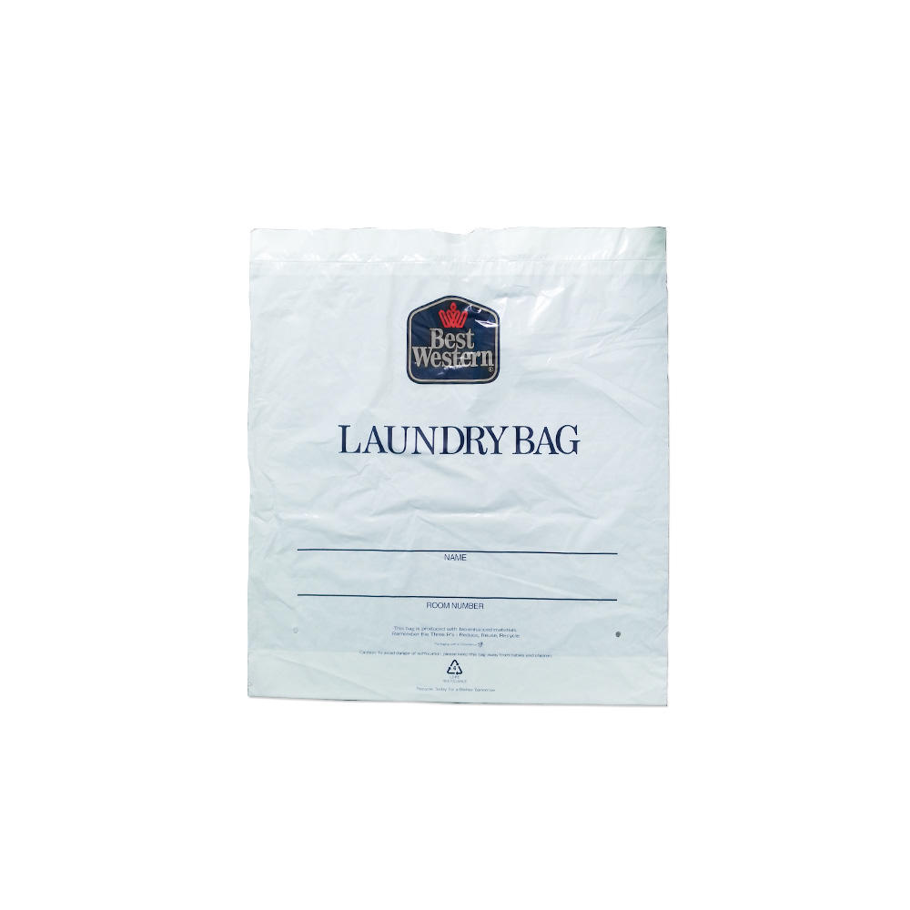 Custom Bioplastic Drawstring Laundry Wash Bag for Hotel Holiday Travel