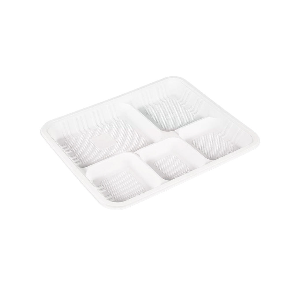 Disposable biodegradable cornstarch meat tray eco-friendly take away food tray WFT-04