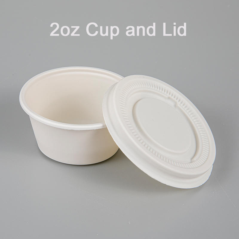 2oz/4oz Cornstarch Biobased Portion Souffle Cup Lids